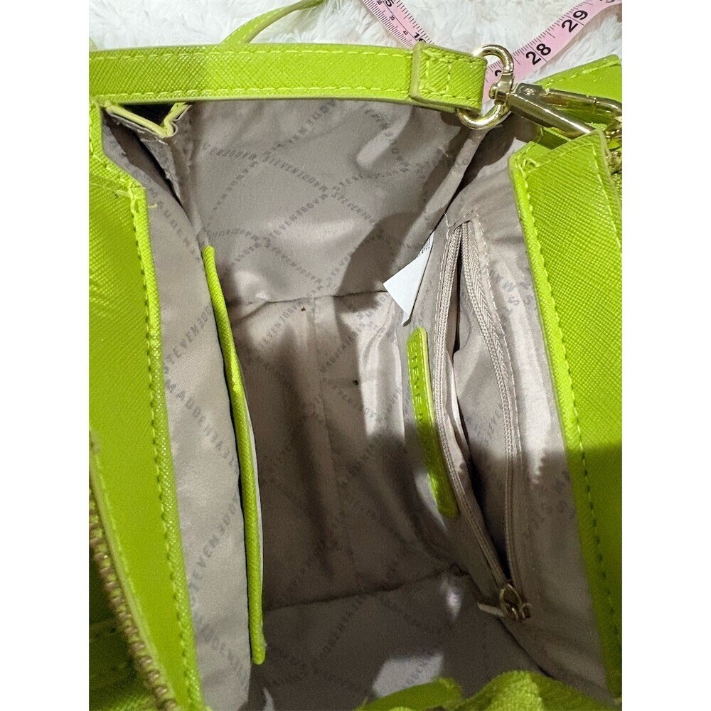 Steve Madden Satchel Bag Womens Mini Lime Green Crossbody Floral Scarf - Picture 9 of 10